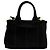 Borsa Tote Satchel Prada Small Canvas Canapa Logo Nera Nero - vista 3