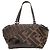 Borsa Boston Fendi Zucca & Patent Patchwork Marrone