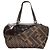 Borsa Boston Fendi Zucca & Patent Patchwork Marrone - vista 3