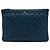 Clutch Chanel Large Quilted Lambskin O Case Blu