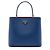 Borsa Satchel Prada Large Saffiano Cuir Panier Blu