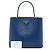 Borsa Satchel Prada Large Saffiano Cuir Panier Blu - vista 7