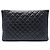 Black Chanel Large Quilted Caviar O Case Clutch