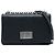 Borsa a tracolla Prada Saffiano Lux Lock con catena nera Nero