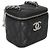 Mini Vanity Case Chanel en cuir Caviar matelassé noir avec chaîne Coco - vue 4