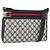 GUCCI Sherry Line GG Supreme Shoulder Bag PVC Navy Gold Red