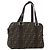 FENDI Zucca Canvas Hand Bag Black Brown