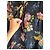 The Kooples Langes Kleid mit schwarzen Blumen Pink Weiß Grün Orange Gelb - Ansicht 3