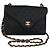 CHANEL Matelasse Chain Shoulder Bag Satin Black Gold CC