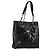 CHANEL Chain Tote Bag Patent Leather Black Gold CC