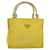 PRADA Hand Bag Nylon Yellow Gold