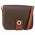 Céline CELINE Macadam Canvas Circle Shoulder Bag PVC Leather Brown Gold