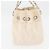 CHANEL Chain V Stitch Shoulder Bag Canvas Beige Silver CC - vista 3