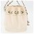 CHANEL Chain V Stitch Shoulder Bag Canvas Beige Silver CC - vista 4