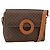Céline CELINE Macadam Canvas Circle Shoulder Bag PVC Leather Brown Gold