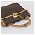 Céline CELINE Macadam Canvas Hand Bag PVC Leather Brown Gold - vista 6