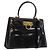 Salvatore Ferragamo Gancini Hand Bag Patent leather 2way Black Gold