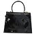 Salvatore Ferragamo Gancini Hand Bag Patent leather 2way Black Gold - vista 2
