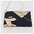 Sac à bandoulière CHANEL en toile bleu marine et doré CC - vue 23