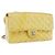 CHANEL Matelasse Backpack Patent leather Yellow Silver CC