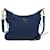 PRADA Shoulder Bag Nylon Leather Blue Gold