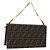 FENDI Zucca Canvas Shoulder Bag Black Brown gold