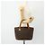 Céline CELINE Macadam Canvas Hand Bag PVC Leather Brown Gold - vista 23