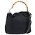 GUCCI Bamboo Shoulder Bag Nylon 2way Brown Silver