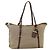 PRADA Tote Bag Canvas Beige Gold