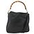 GUCCI Bamboo Shoulder Bag Leather 2way Black Gold 001 1705 1638