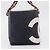CHANEL Choco Bar Chain Tote Bag No5 Canvas Navy Silver CC - vista 4