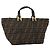 FENDI Zucca Canvas Hand Bag Brown Black