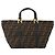 FENDI Zucca Canvas Hand Bag Brown Black - vista 13