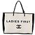 CHANEL Ladies First Tote Bag Canvas White Silver CC - vista 13