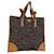 PRADA Hand Bag Canvas Brown Silver