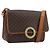 Céline CELINE Macadam Canvas Circle Shoulder Bag PVC Leather Brown Gold