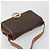 Céline CELINE Macadam Canvas Circle Shoulder Bag PVC Leather Brown Gold - vista 6