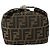 FENDI Zucca Canvas Pouch Hand Bag Black Brown - vista 2