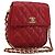 CHANEL Matelasse Chain Shoulder Bag Lamb Skin Red Gold CC