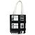 CHANEL Windows Line Tote Bag Canvas Black Gold CC