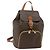 Céline CELINE Macadam Canvas Backpack PVC Leather Brown Gold