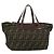 FENDI Zucca Canvas Hand Bag Black Brown