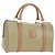 Céline CELINE Macadam Canvas Mini Boston Bag PVC Beige Gold
