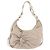 FENDI Shoulder Bag Canvas Leather Beige Gold