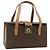 Céline CELINE Macadam Canvas Hand Bag PVC Leather Brown Gold