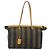FENDI Pecan Canvas Tote Bag Brown Black - vista 2
