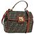 FENDI Zucca Canvas Shoulder Bag Black Brown
