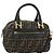 FENDI Zucca Canvas Hand Bag 2way Black Brown