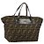 FENDI Zucca Canvas Hand Bag Black Brown