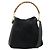 GUCCI Bamboo Hand Bag Suede 2way Black Gold 001 2113 1638